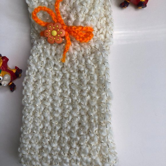 Knitted headband, ear warmer with flower button - Picture 6 of 8